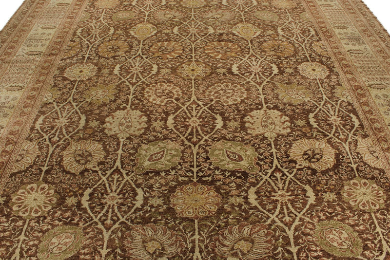 10x15 Brown and Ivory Turkish Oushak Rug