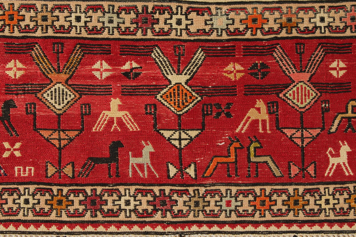 13x18 Multicolor and Ivory Turkish Tribal Rug