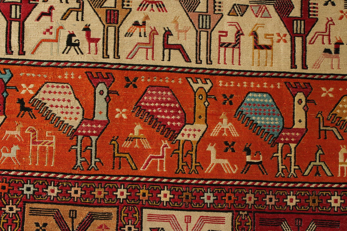 13x18 Multicolor and Ivory Turkish Tribal Rug