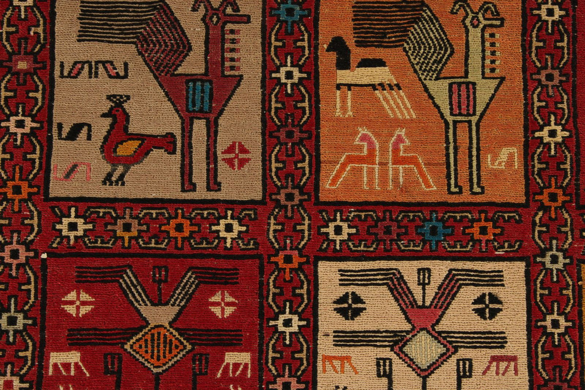 13x18 Multicolor and Ivory Turkish Tribal Rug