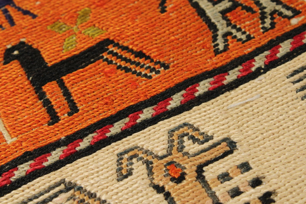 13x18 Multicolor and Ivory Turkish Tribal Rug