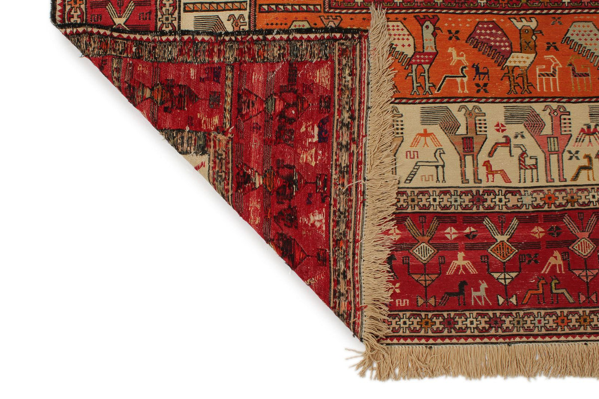 13x18 Multicolor and Ivory Turkish Tribal Rug