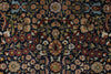 8x10 Navy and Ivory Turkish Silk Rug