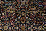 8x10 Navy and Ivory Turkish Silk Rug