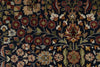 8x10 Navy and Ivory Turkish Silk Rug