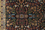 8x10 Navy and Ivory Turkish Silk Rug
