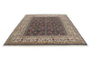 8x10 Navy and Ivory Turkish Silk Rug