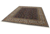8x10 Navy and Ivory Turkish Silk Rug