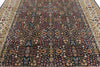 8x10 Navy and Ivory Turkish Silk Rug