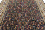 8x10 Navy and Ivory Turkish Silk Rug