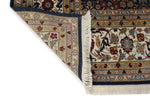 8x10 Navy and Ivory Turkish Silk Rug