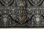 5x7 Black and Ivory Turkish Silk Rug