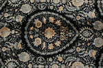 5x7 Black and Ivory Turkish Silk Rug