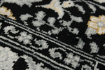 5x7 Black and Ivory Turkish Silk Rug