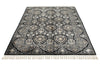 5x7 Black and Ivory Turkish Silk Rug