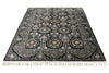 5x7 Black and Ivory Turkish Silk Rug