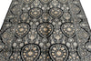 5x7 Black and Ivory Turkish Silk Rug