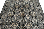 5x7 Black and Ivory Turkish Silk Rug