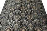 5x7 Black and Ivory Turkish Silk Rug