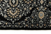 5x7 Black and Ivory Turkish Silk Rug