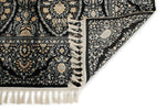 5x7 Black and Ivory Turkish Silk Rug