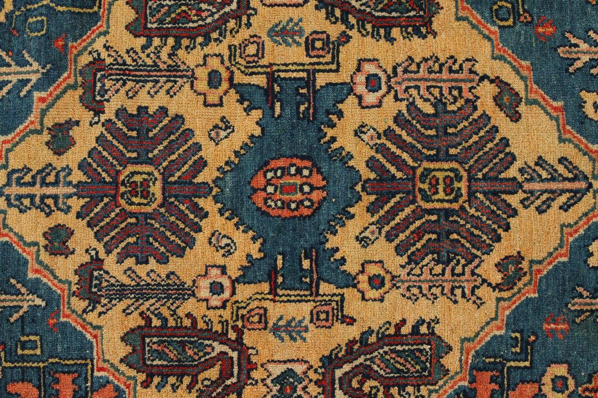 4x6 Blue and Red Turkish Oushak Rug