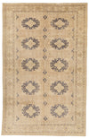 6x10 Ivory and Beige Turkish Anatolian Rug