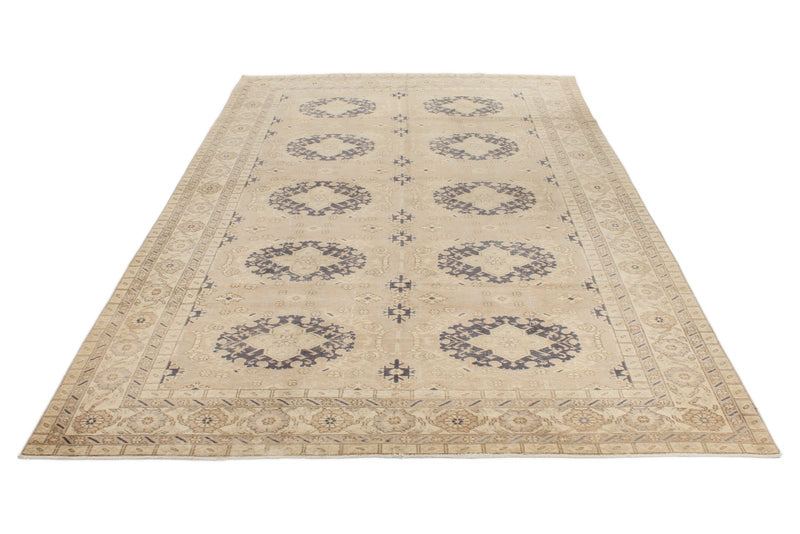 6x10 Ivory and Beige Turkish Anatolian Rug