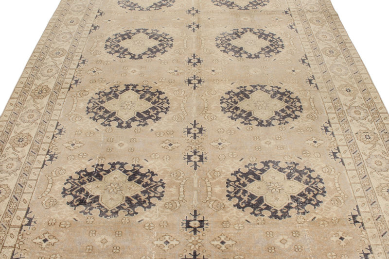 6x10 Ivory and Beige Turkish Anatolian Rug