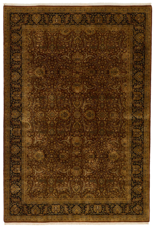 6x9 Rust and Black Turkish Tribal Rug