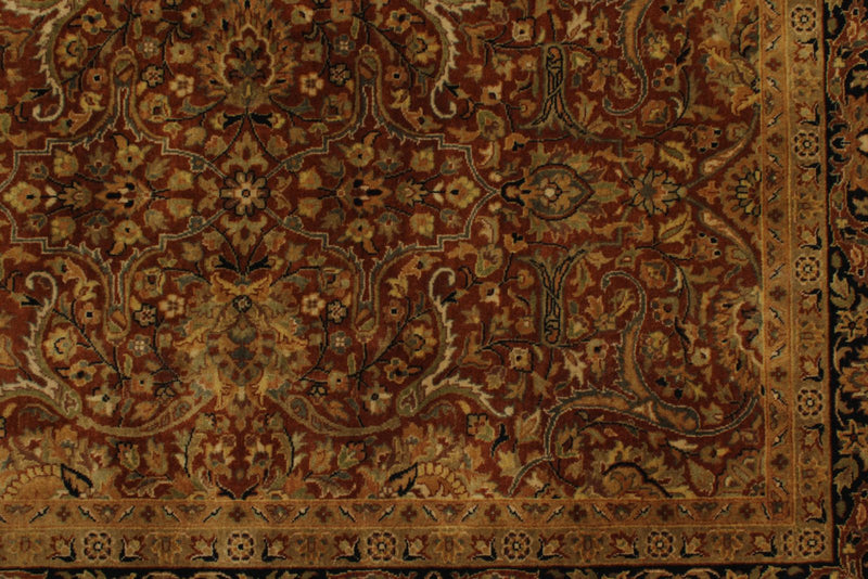 6x9 Rust and Black Turkish Tribal Rug