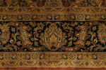 6x9 Rust and Black Turkish Tribal Rug