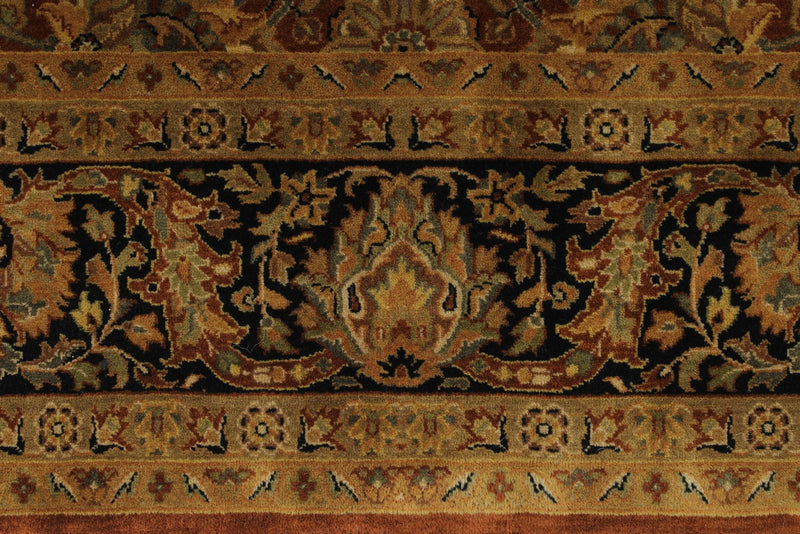 6x9 Rust and Black Turkish Tribal Rug