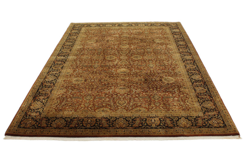 6x9 Rust and Black Turkish Tribal Rug