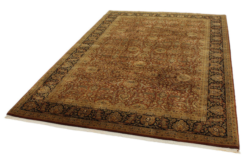 6x9 Rust and Black Turkish Tribal Rug