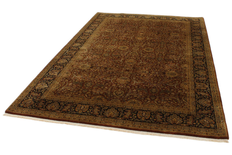 6x9 Rust and Black Turkish Tribal Rug