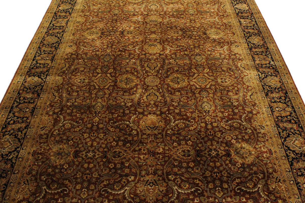 6x9 Rust and Black Turkish Tribal Rug