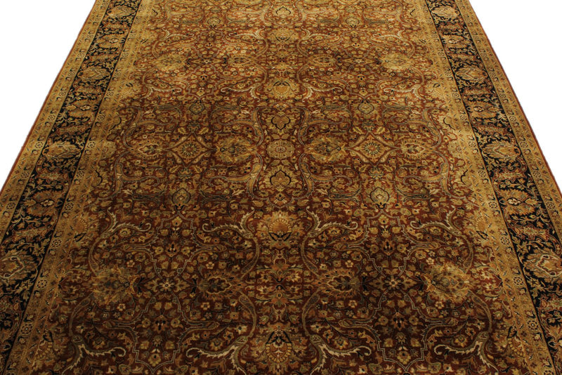6x9 Rust and Black Turkish Tribal Rug