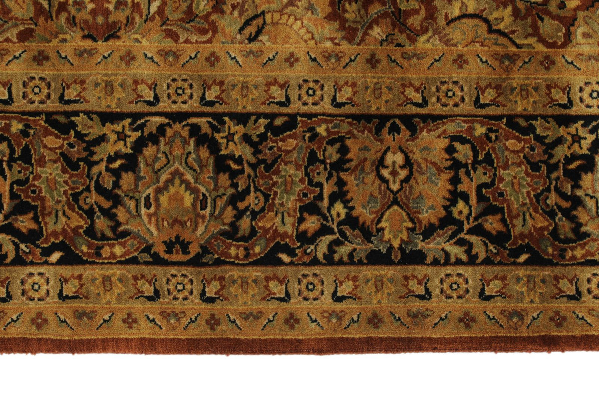 6x9 Rust and Black Turkish Tribal Rug