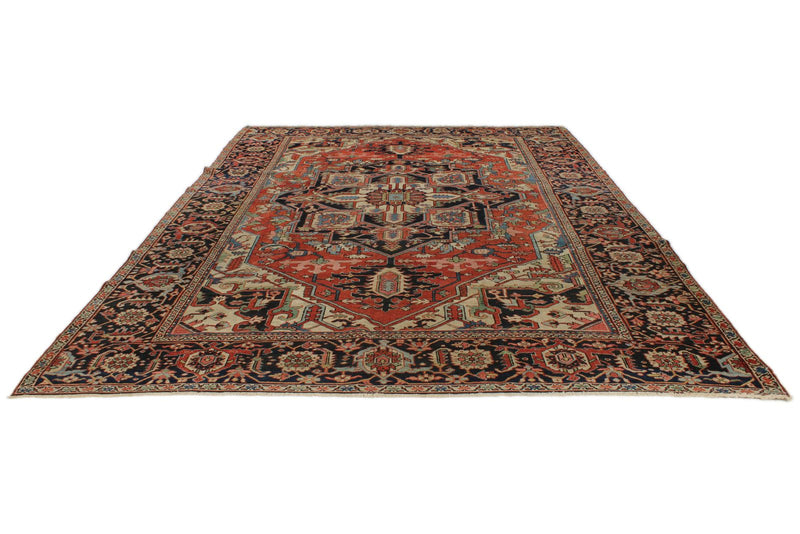 9x13 Red and Charcoal Persian Rug