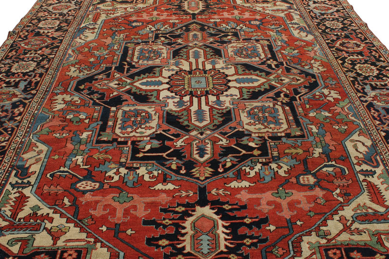 9x13 Red and Charcoal Persian Rug