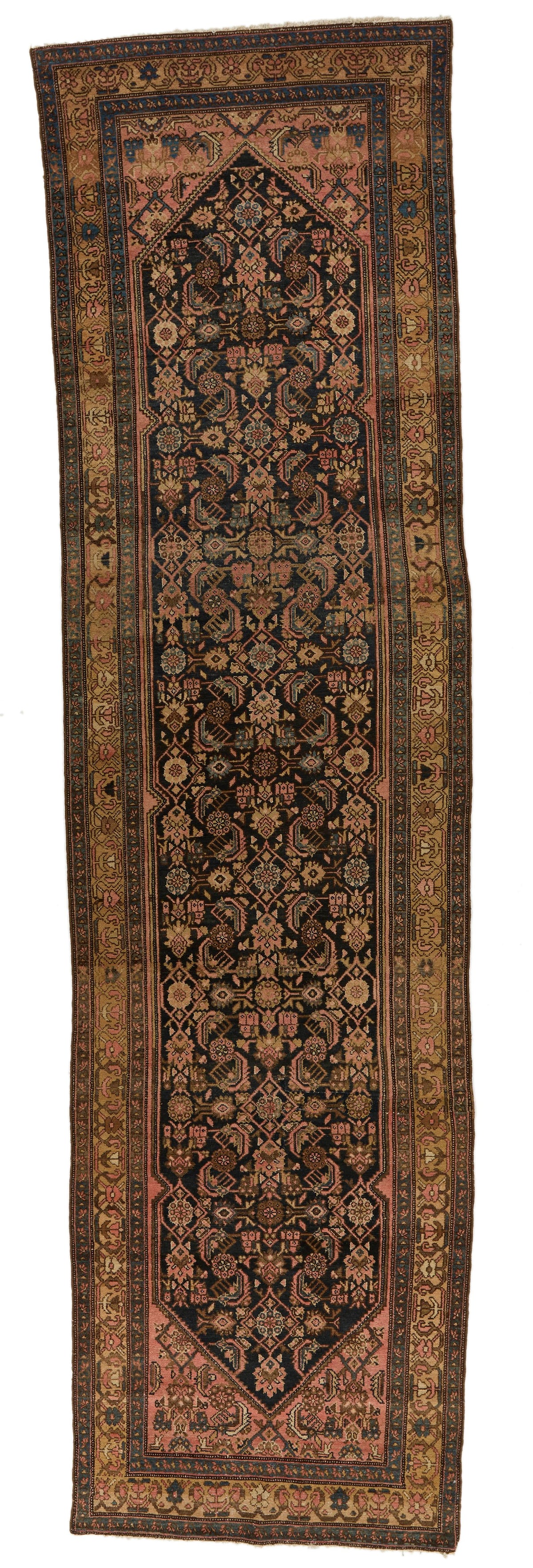 4x13 Charcoal and Camel Persian Traditional Runner