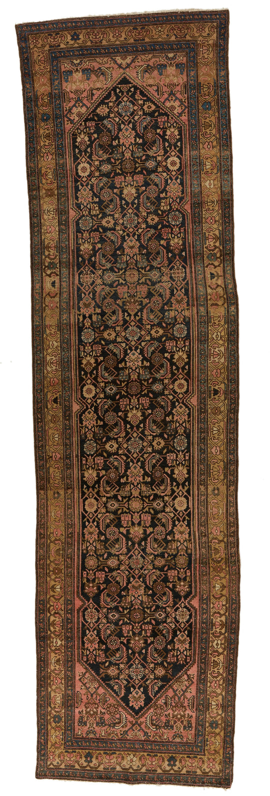4x13 Charcoal and Camel Persian Traditional Runner