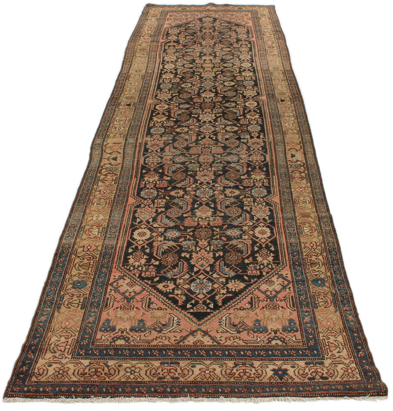 4x13 Charcoal and Camel Persian Traditional Runner