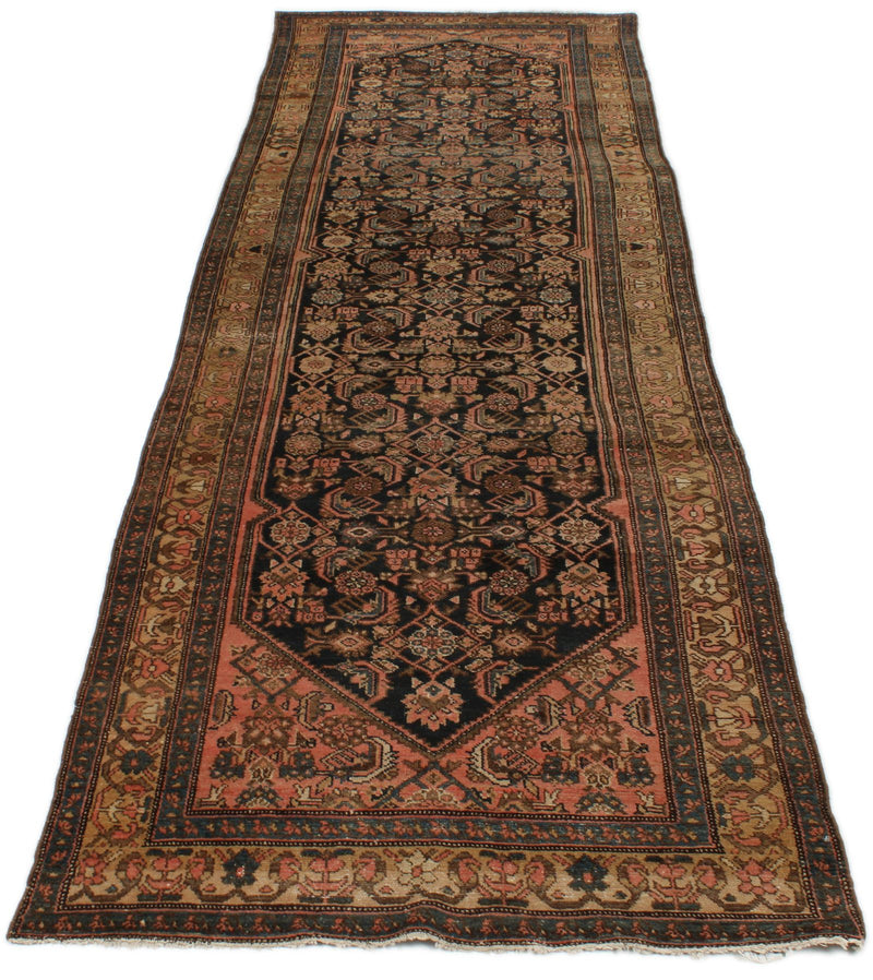 4x13 Charcoal and Camel Persian Traditional Runner