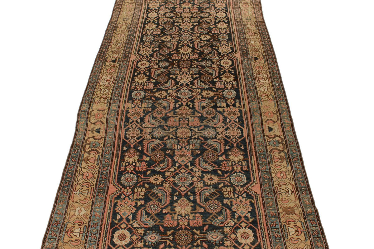 4x13 Charcoal and Camel Persian Traditional Runner