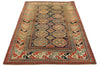 4x8 Navy and Multicolor Kazak Tribal Runner