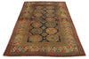 4x8 Navy and Multicolor Kazak Tribal Runner