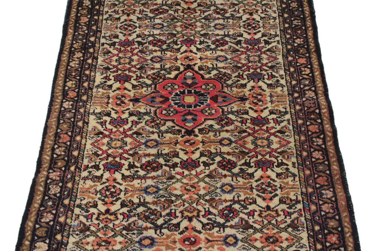 3x5 Ivory and Navy Persian Traditional Rug
