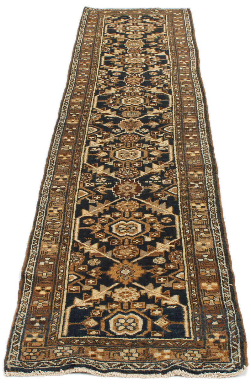2x10 Charcoal and Brown Persian Runner